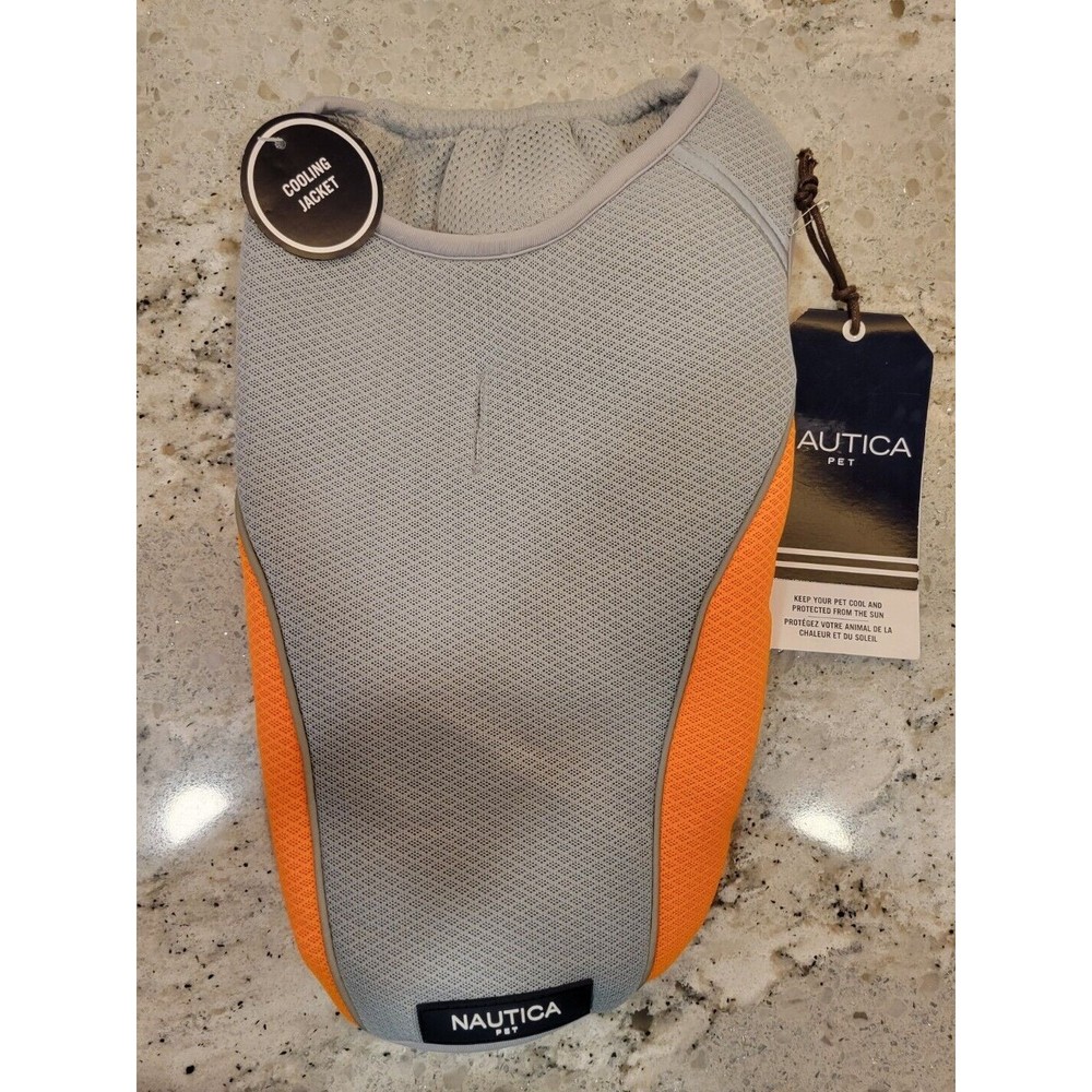 NAUTICA Pet Dog Cooling Jacket Size Small Gray & Orange Brand New